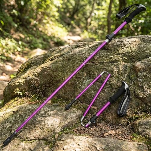 �g���b�L���O�|�[�� �܂肽���ݎ� 2�{�Z�b�g ���߉\ �y�ʃA���~�� 32�`125cm ��260g �E�H�[�L���O�|�[�� ���[�o�b�O�E�A�N�Z�T���[�t�� �o�R�E�n�C�L���O�p (�p�[�v��,A)