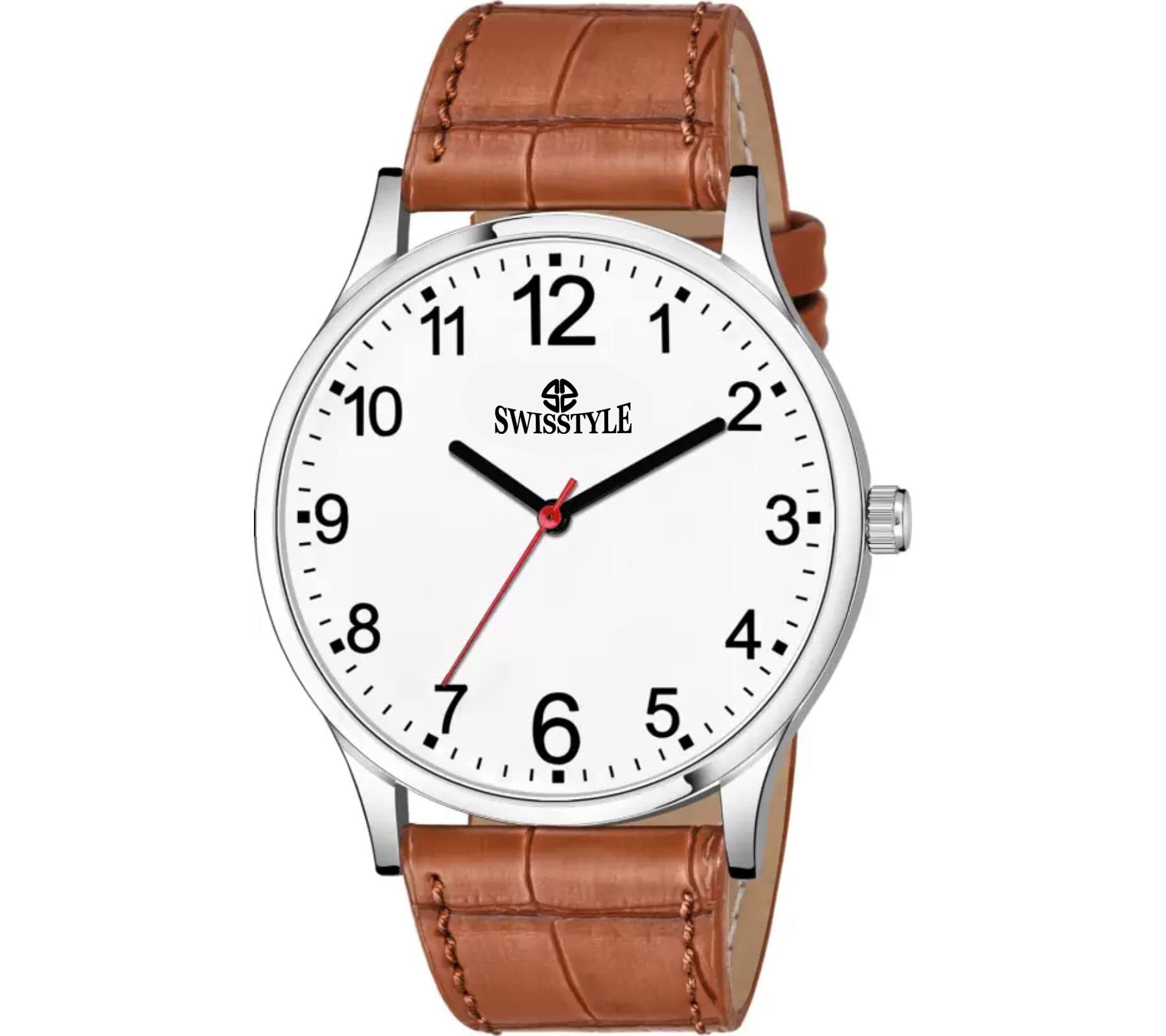 SWISSTYLE Leather Analog MenS Watch (White Dial Brown Colored Strap) (B077FVHPZJ) Amazon Price History, Amazon Price Tracker