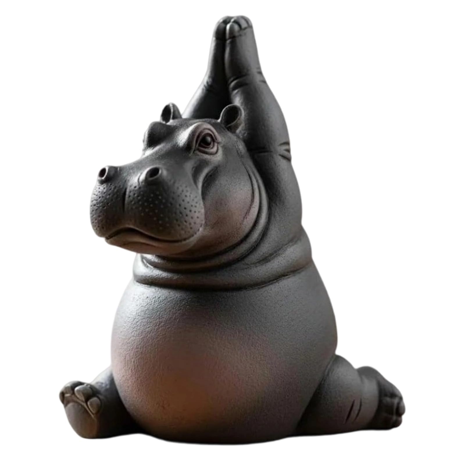 Woedpez Meditating Clumsy Hippo Sculpture Desktop Ornament Meditations Corner Decoration Christmas Birthday Gift Miniature Meditations Hippo Ornament