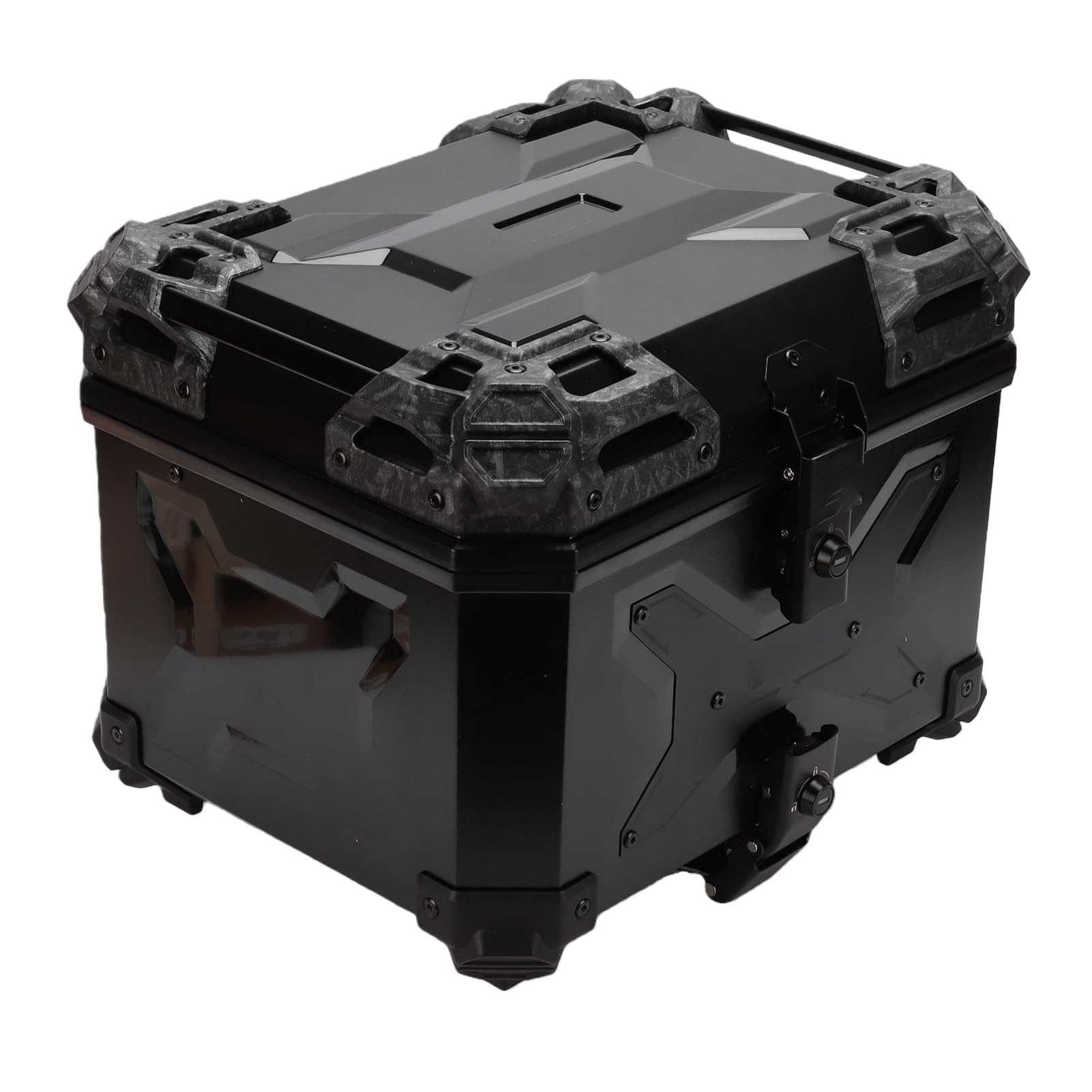 Luocute Baúl para Motocicleta de 45 litros, Caja de Almacenamiento Impermeable para Maletero de Aleación de Aluminio con de Bloqueo de Doble Llave, para Motocicletas con Portaequipajes