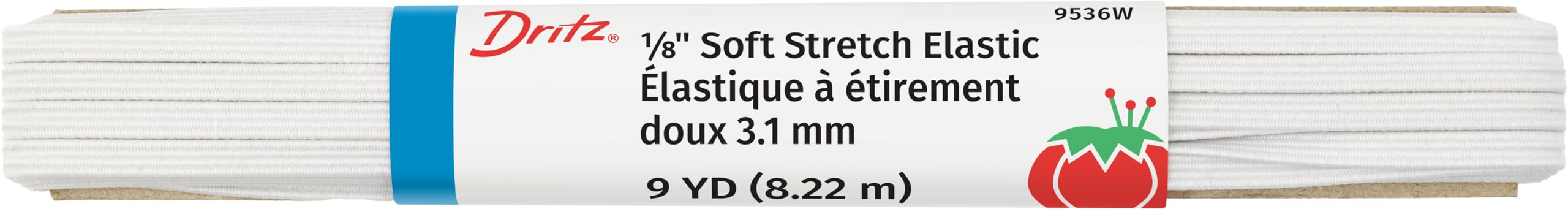 Dritz White Elastic Soft Baby, 1/8" (3.1 mm)