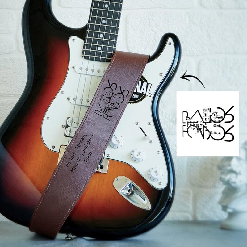 Customized Leather Guitar Strap,Personalized Text/Logo Engraved Guitar Straps,Adjustable Straps for Women,Men,Wives,Friends,Husbands