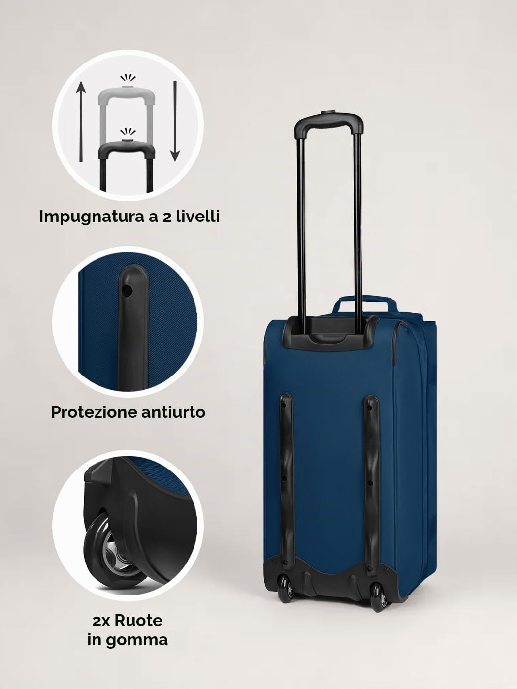 REDOLZ Duffle Essentials Wheeled Duffle Exp. M Navy