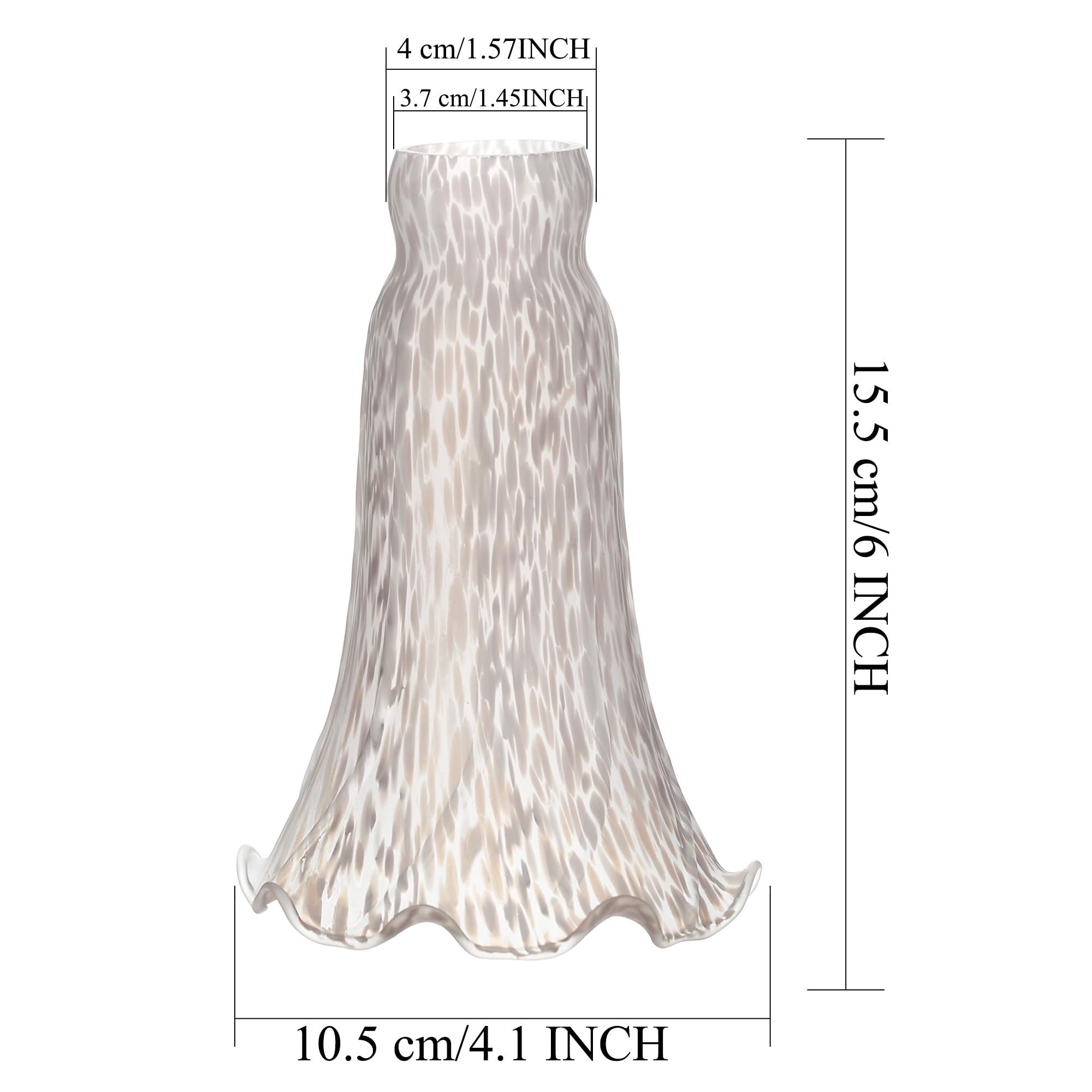 ANYONGLU Lily Lampshade Only 2 Pack White Cloudy Tulip Flower Glass Lamp Shade Replacement Tiffany Style Lily Table Floor Lampshade Replacement