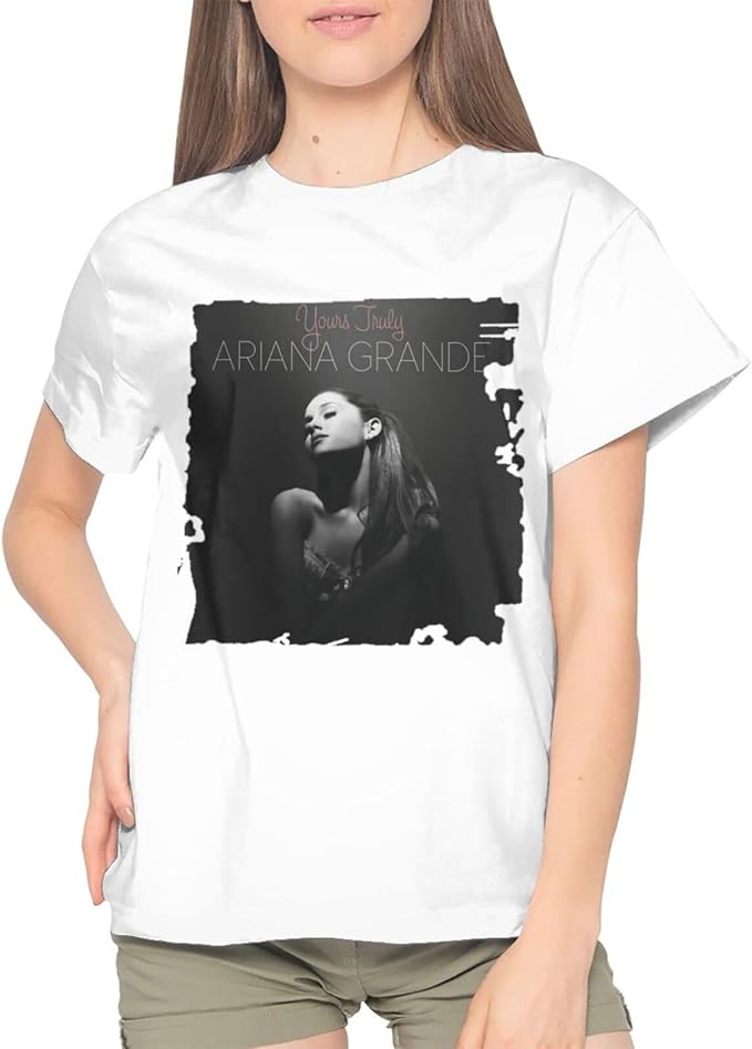 Amazon Co Jp アリアナ グランデ Ariana Grande Tシャツ レディース 半袖 カジュアル Tシャツ 綿 クルーネック シンプル Tシャツ ファッション ス トップス 夏服 White M ファッション