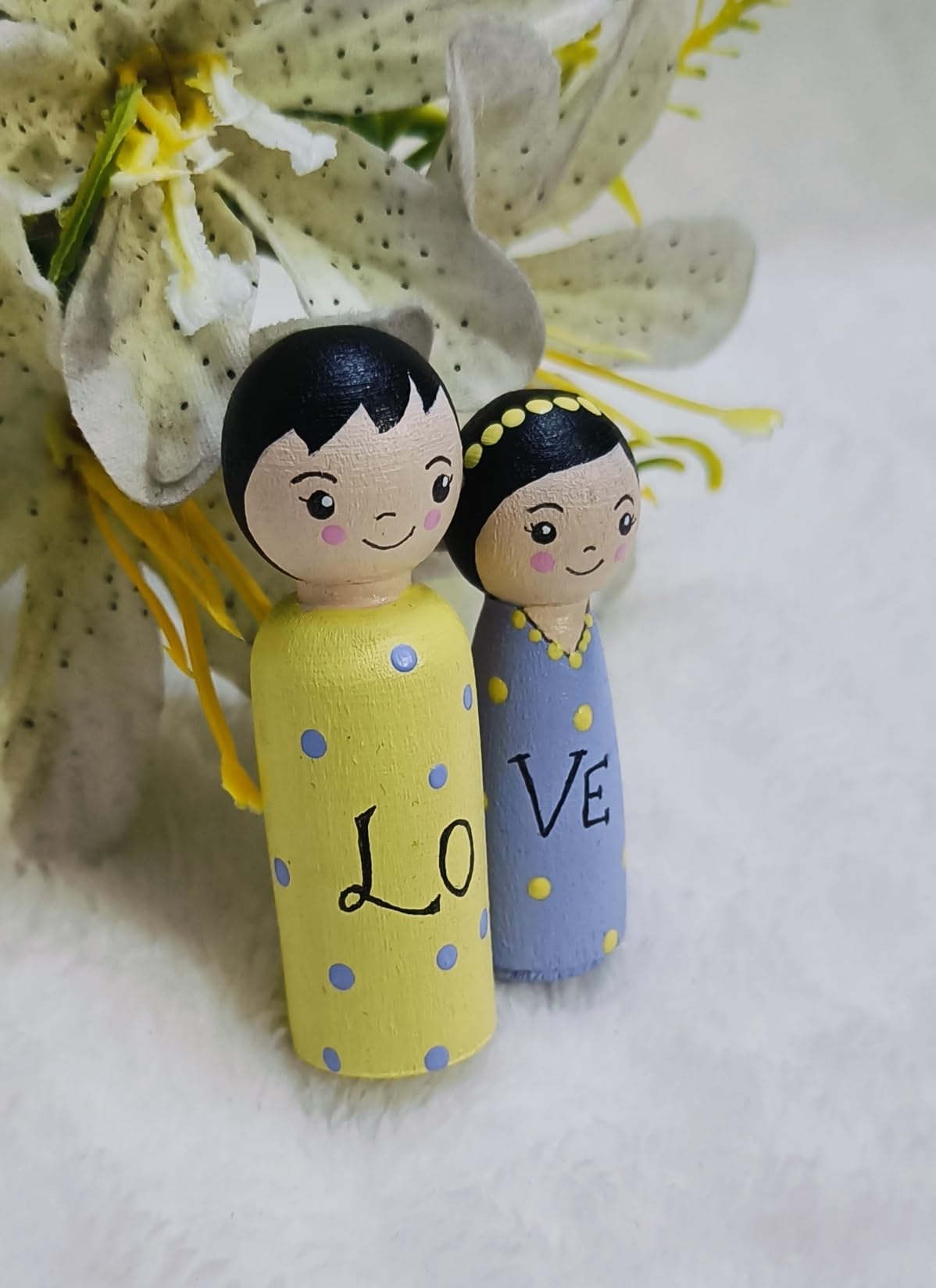 Price Drop! Loved It? Wooden Couple Love peg Doll | Gift for Couples, Girlfriend, Boyfriend | Home Decoration | Giftings for Birthday, Anniversary, Festival, Wedding | Karwachauth Gifts 3