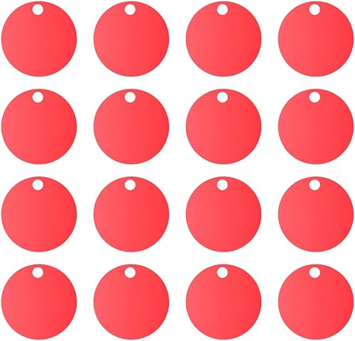 EXCEART 25 piezas de estampación en blanco colorido metal en blanco aleación de aluminio etiqueta de regalo etiqueta colgante accesorios (rojo)