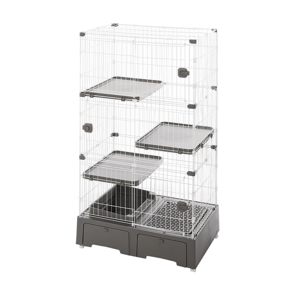 キャットケージ 3段タイプ グレー 新品未開封 Amazon.co.jp: アイリスプラザ トイレ一体型キャットケージ3段 グレー
