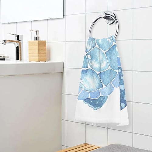 Miniatura 6 de ALAZA Ocean Sea Turtle Hand Towels for Bathroom Set of 2 Soft Absorbent Cotton Bath Towels Decorative Face Towel 16" X 28"