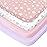 Pack and Play Sheets Girl, 4 Pack Mini Crib Sheets, Stretchy Pack n Play Playard Fitted Sheet, Compatible with Graco Pack n Play, Soft and Breathable Material, Pink