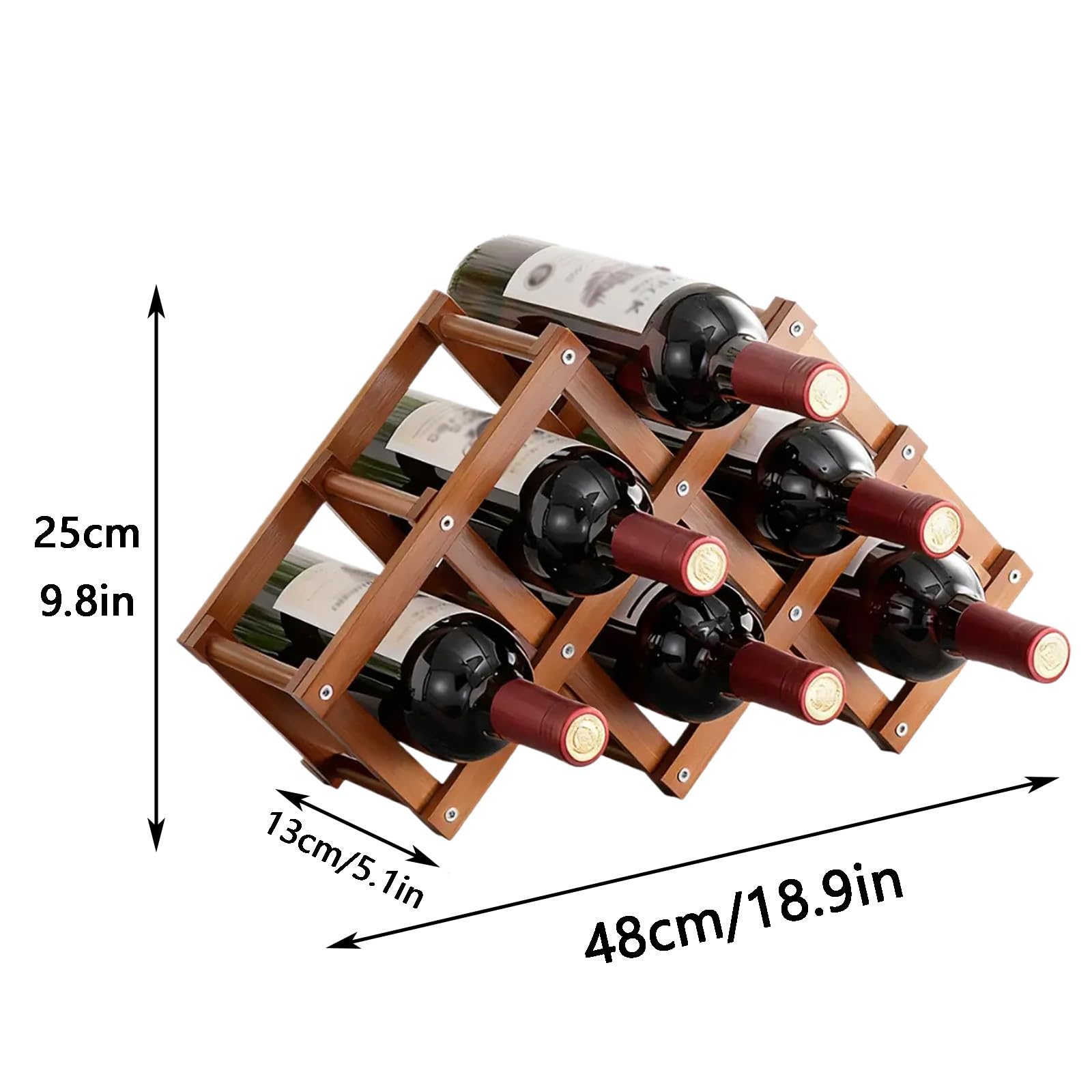 Weinregal, Weinflaschenregal aus Holz, flexibel einsetzbar(Wood,Medium)