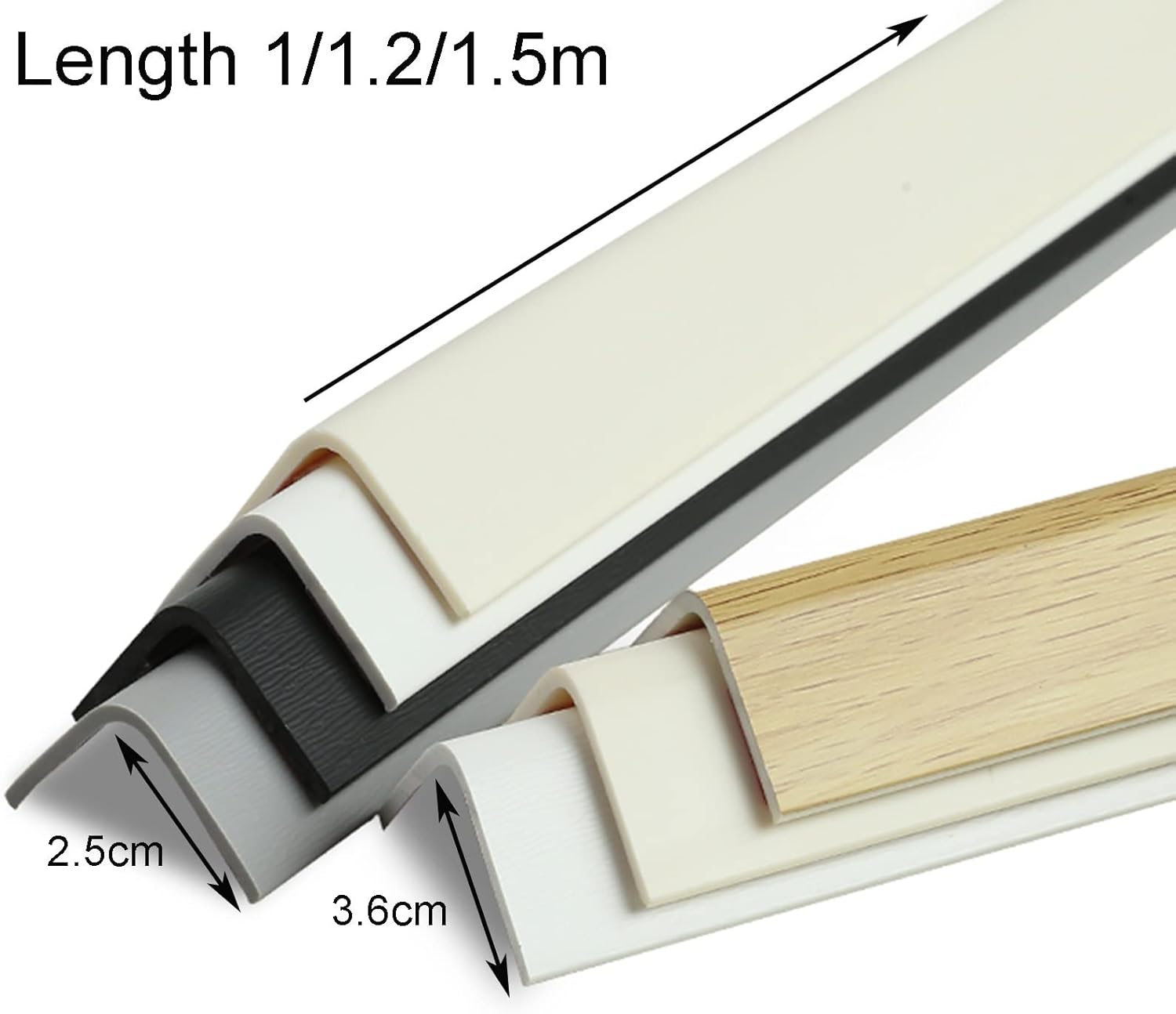 XPLKQXE L Double Side Furniture Corner & Edge Safety Bumpers, Corner Shield, Wall Corner Protection Decoration (Color : White-D, Size : 150x3.6cm)