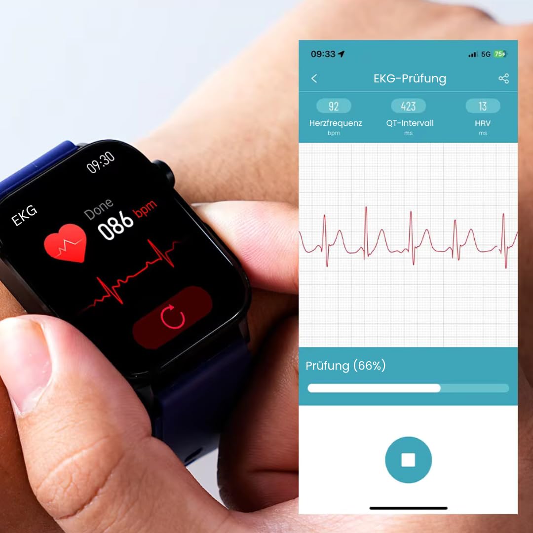 GlucoCare SOS - Original Smartwatch mit SOS-Notruf, automatischer Sturzerkennung, 24/7 Gesundheitsüberwachung und Aktivitäts-Tracking für Senioren - Sicherheit und Komfort vereint