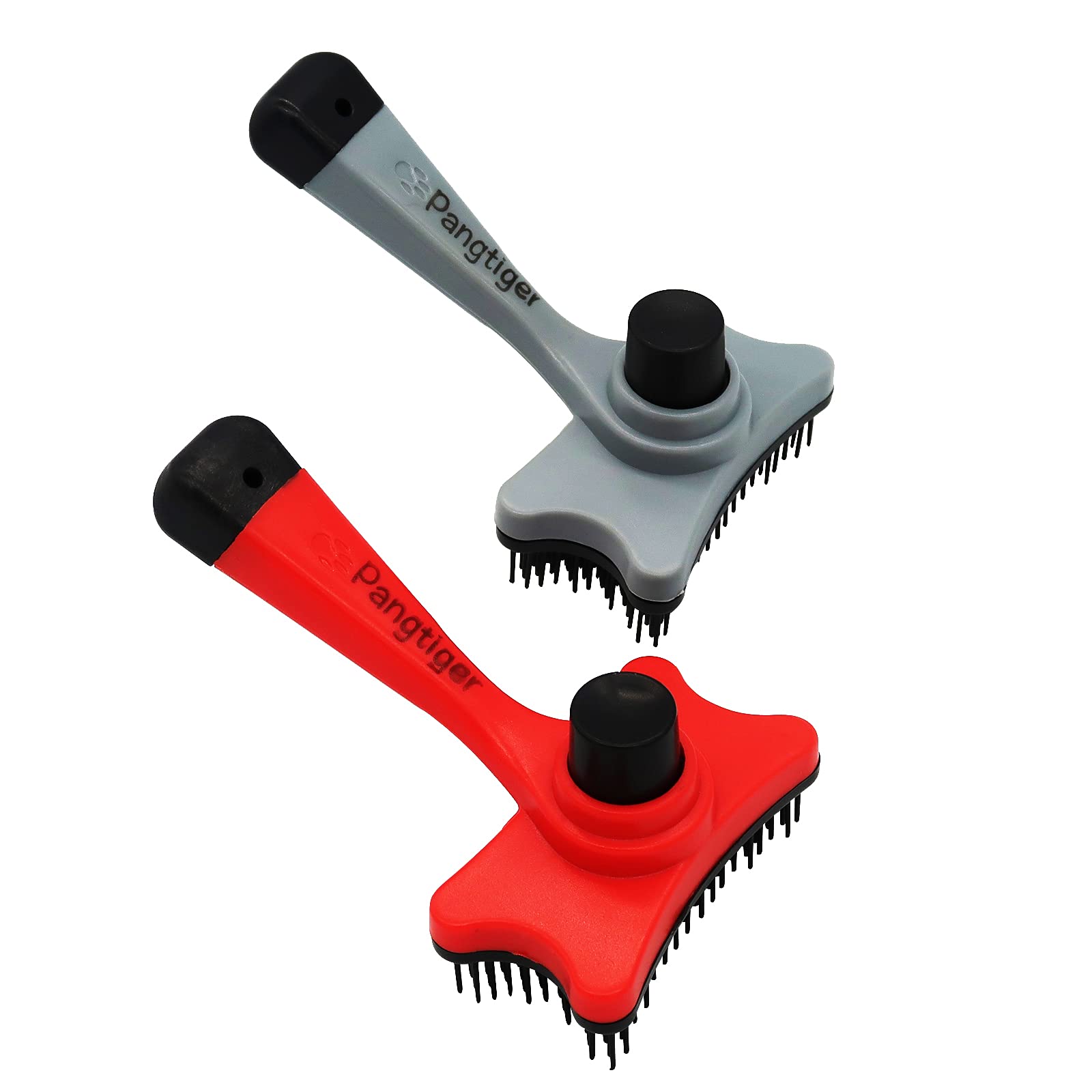 2 Pcs Pangtiger Self Cleaning Slicker Brush, Professional Pet Grooming Tool for Seasonal Loose Hair