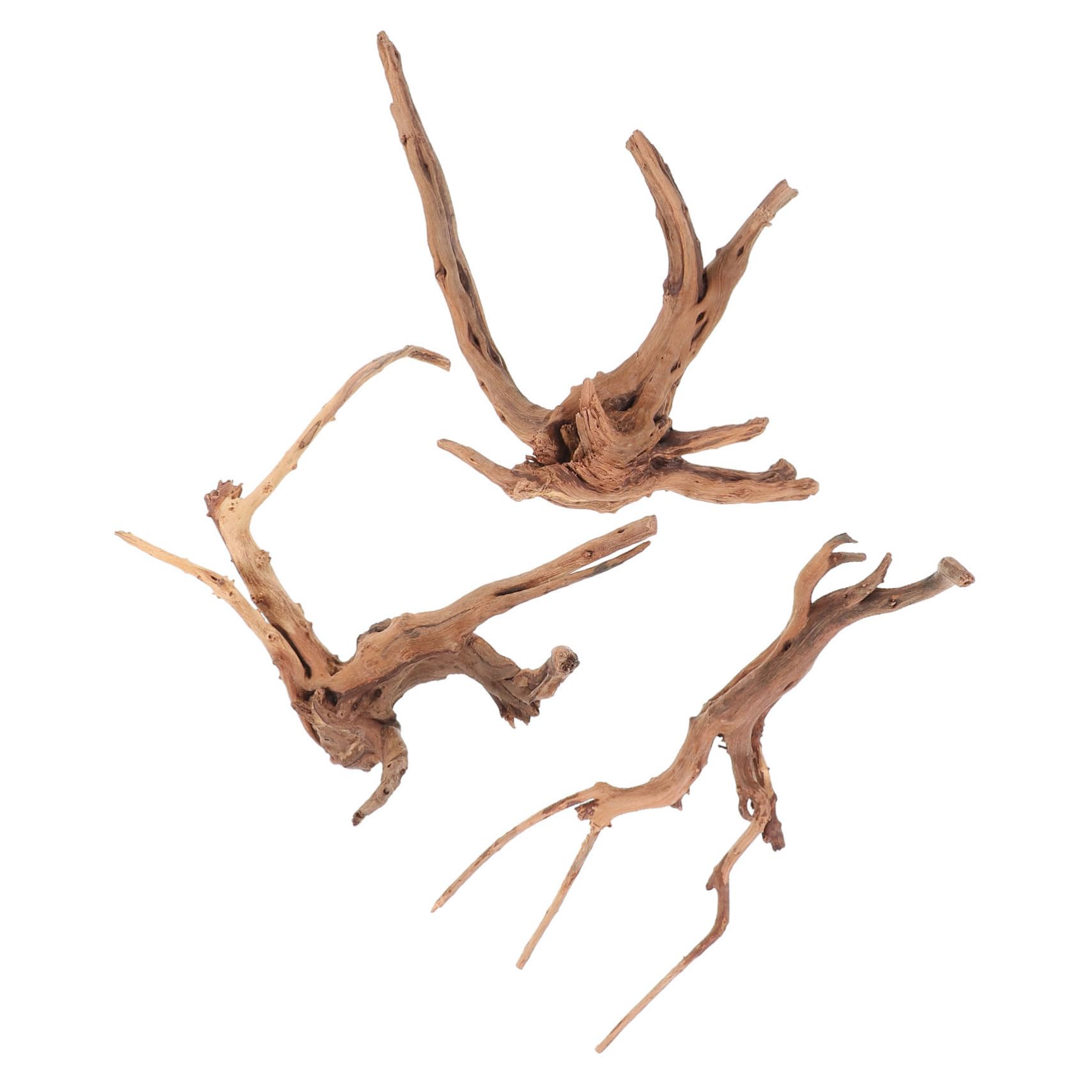 POPETPOP 3 Pièces Décorations D'aquarium en Bois Naturel, Forme Réaliste, Facile à Utiliser, pour Décorer Aquarium et Étang Plusieurs Styles