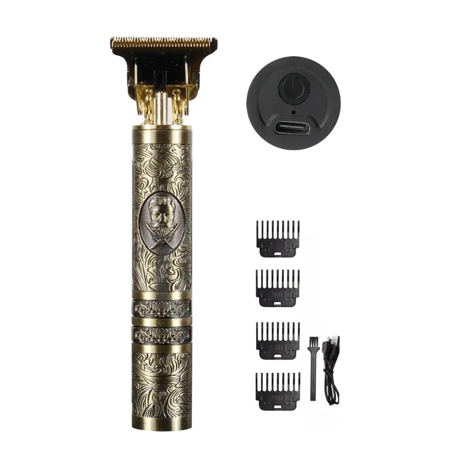 Razors Men's Electric Shaver Short Professional Hair Trimmer for Men Men's Barber Machine Pocketknife Zero Shaving Machine(Metal 800 mA Type-C-04)