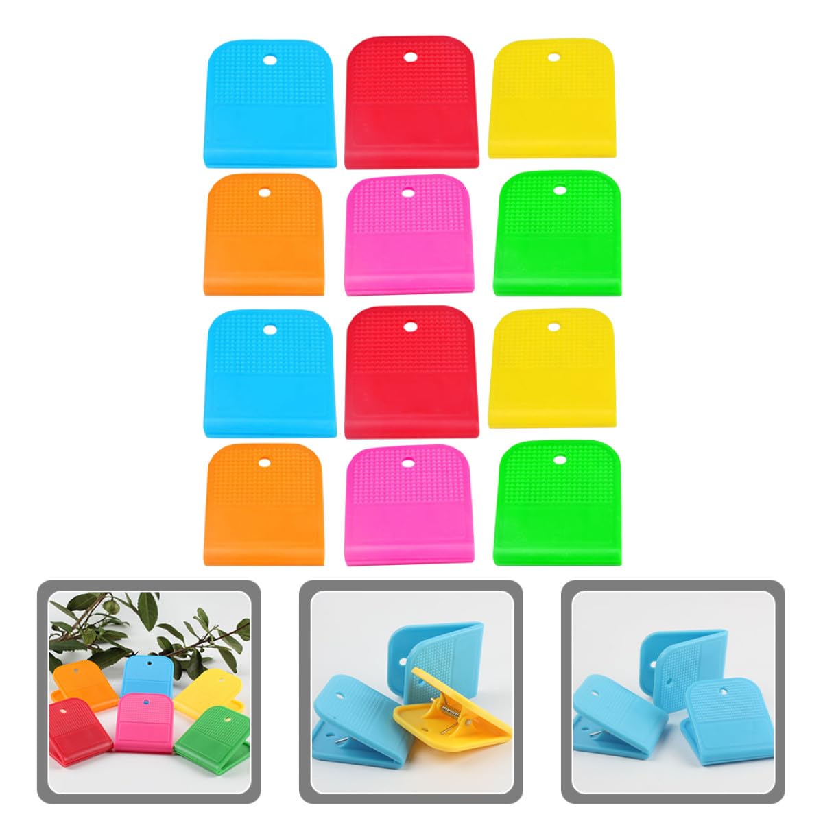 Pinzas para Ropa Resistentes al Viento 12 Piezas Colores Surtidos Rosas Amarillas Verdes Azules Rojas y Naranjas para Colgar Toallas Ropa y Zapatos Hogar y Viajes
