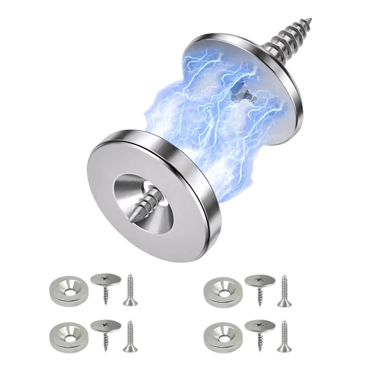 AYUOTOQi 4Pcs Heavy-Duty Magnetic Door Lock | Metal Hidden Magnetic Doors Closer Latch for Cabinets | Strong Ultra-Thin Latch Magnet Stopper to Close Door for Kitchen Cabinet & Furniture
