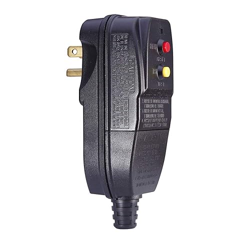 GFCI - Enchufe de repuesto para lavadora a presión de la bomba de piscina de 15 amperios 3 dientes disyuntor al aire libre impermeable auto-reset