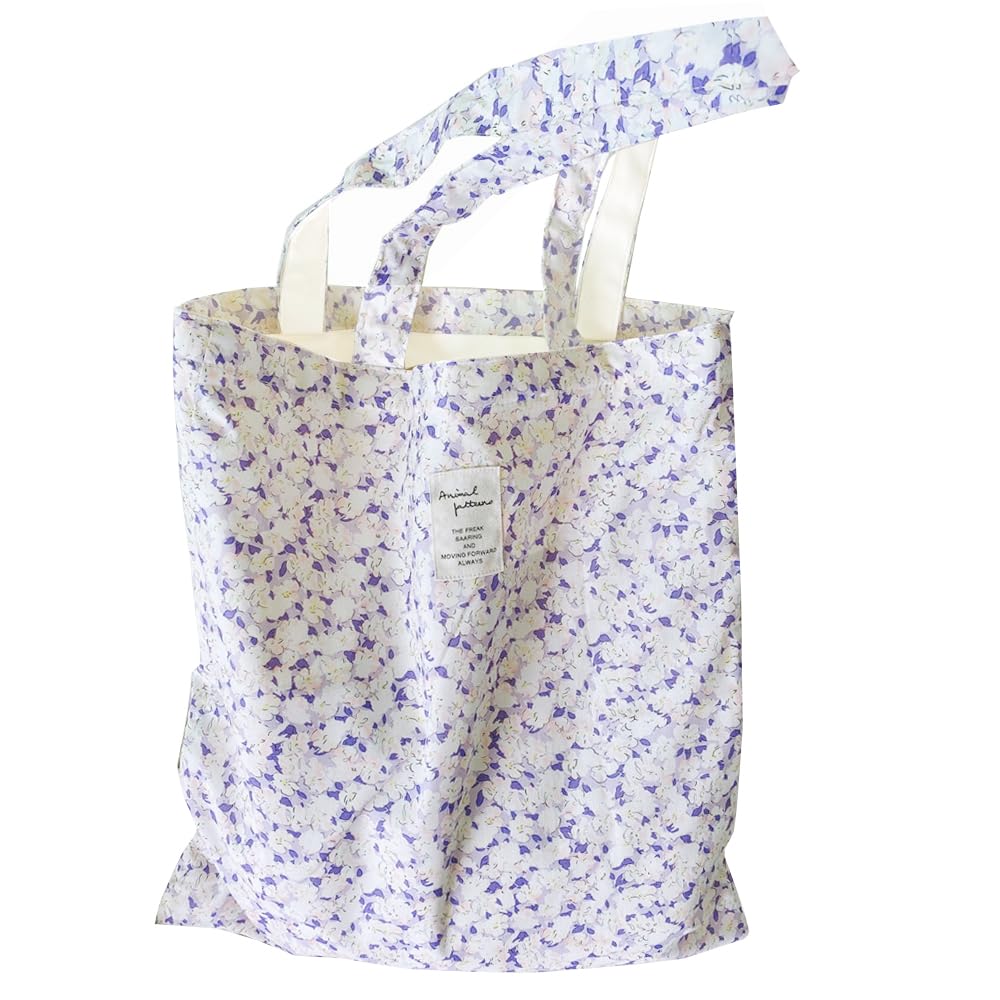 Kehpish Floral Canvas Tote Bag Double-Sided Printed Cloth Cotton Tote Floral Shoulder Bags for Beach Travel Shopping Grocery