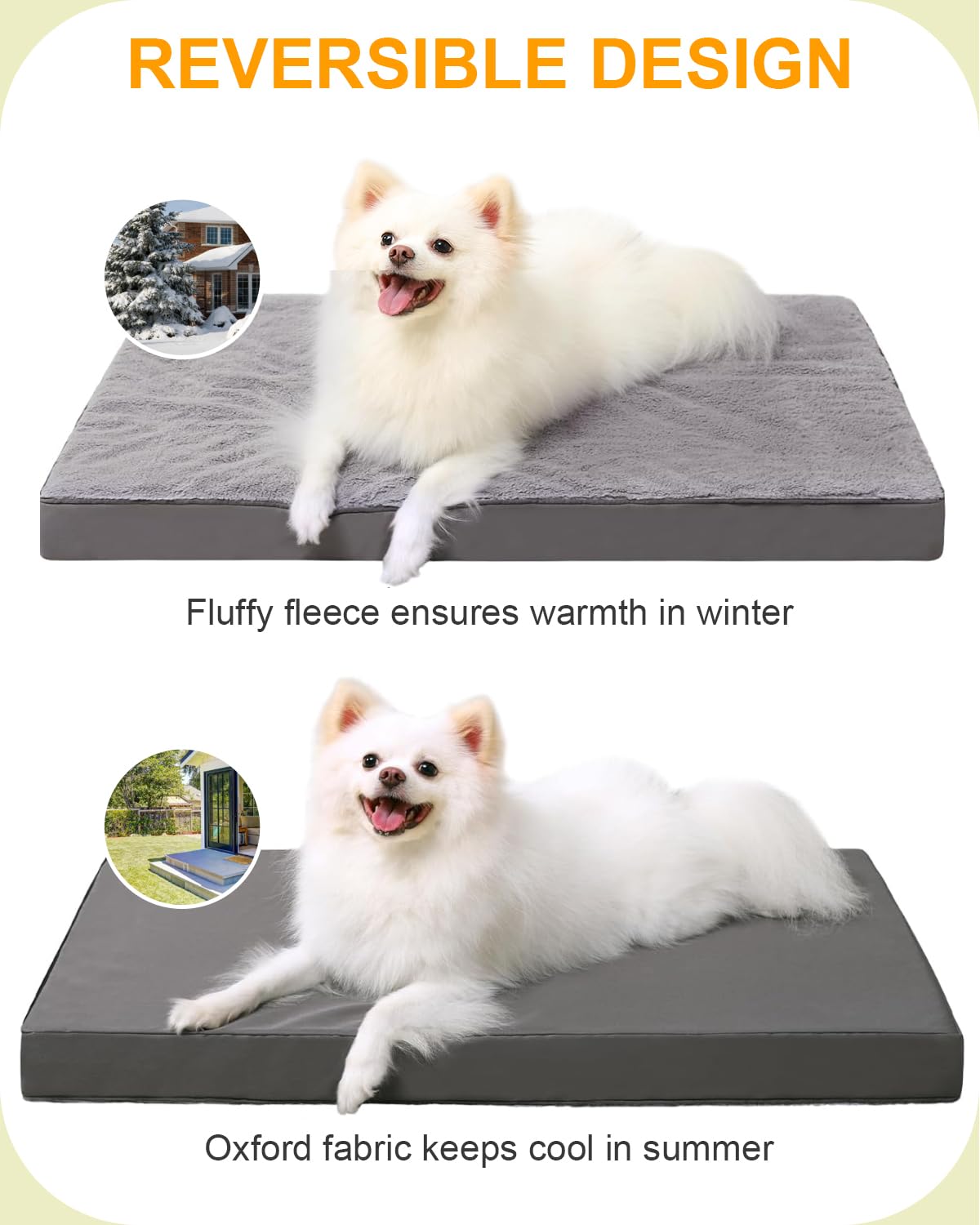 KSIIA Large Orthopedic Dog Beds, Waterproof Washable Dog Mattress with Removable Cover - Image 4