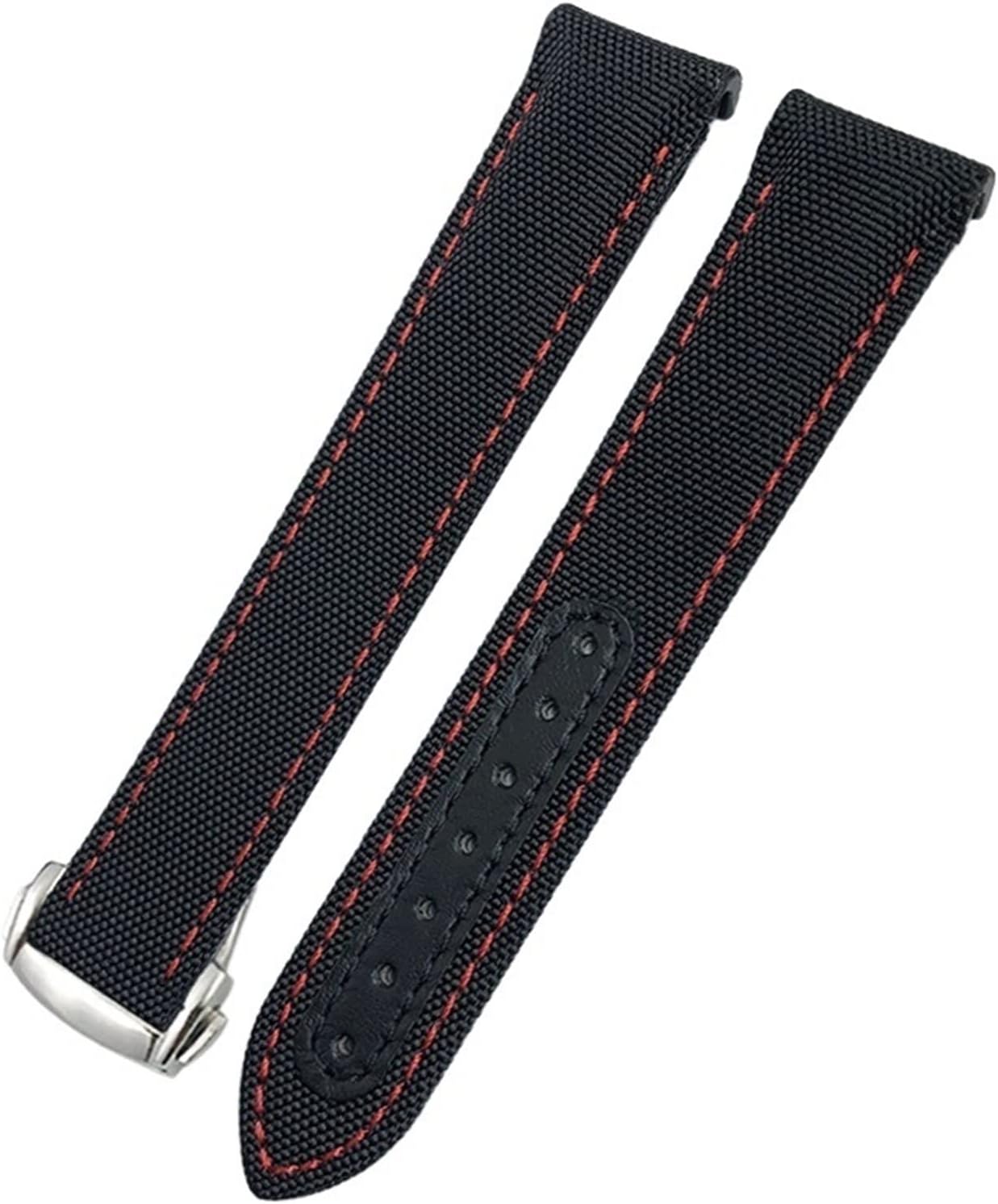 [UMCNVV] 20 ミリメートル時計バンドキャンバスレザーボトム時計バンドオメガシーマスター 300 スピードマスター AT15