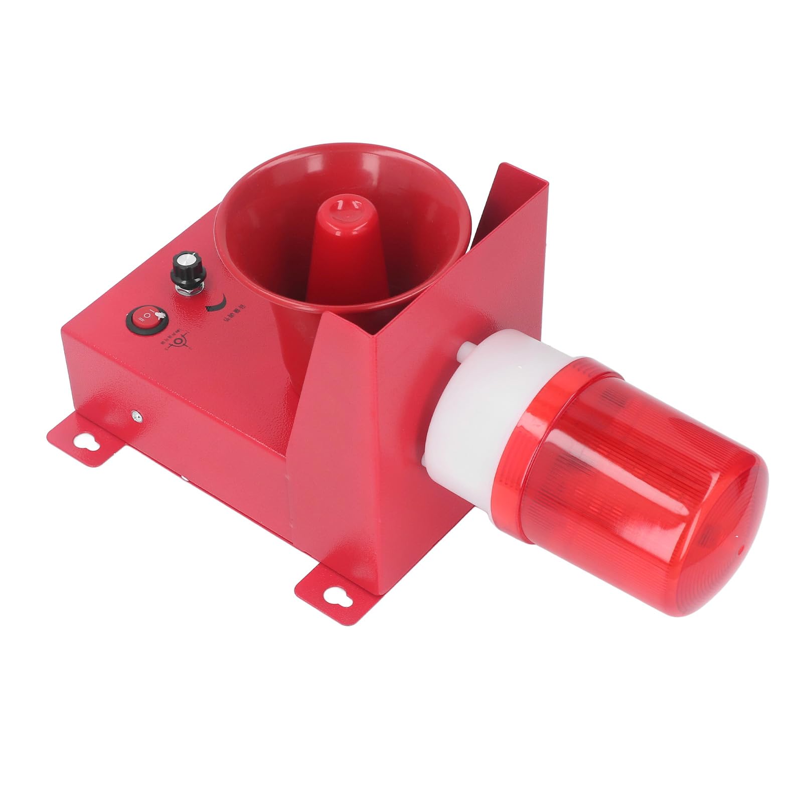 Alarma de Sirena Industrial 55W 130db Volumen Ajustable Alta Potencia Impermeable Alarma de Luz de Sonido Estroboscópica de Emergencia para Sitios de Construcción, Fábricas