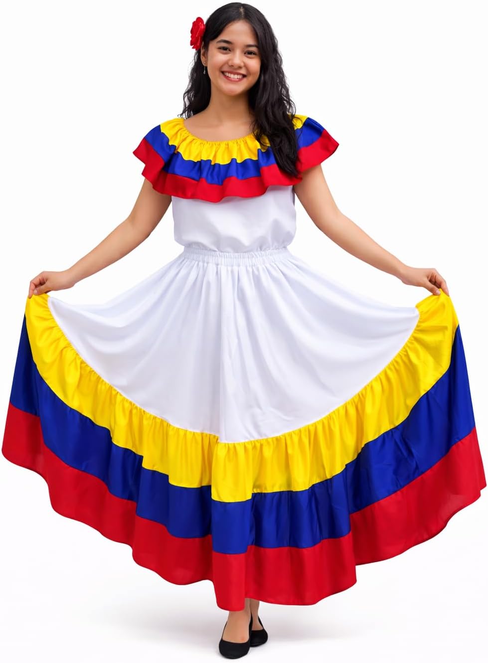 Traditional Colombian Gown for Women - White