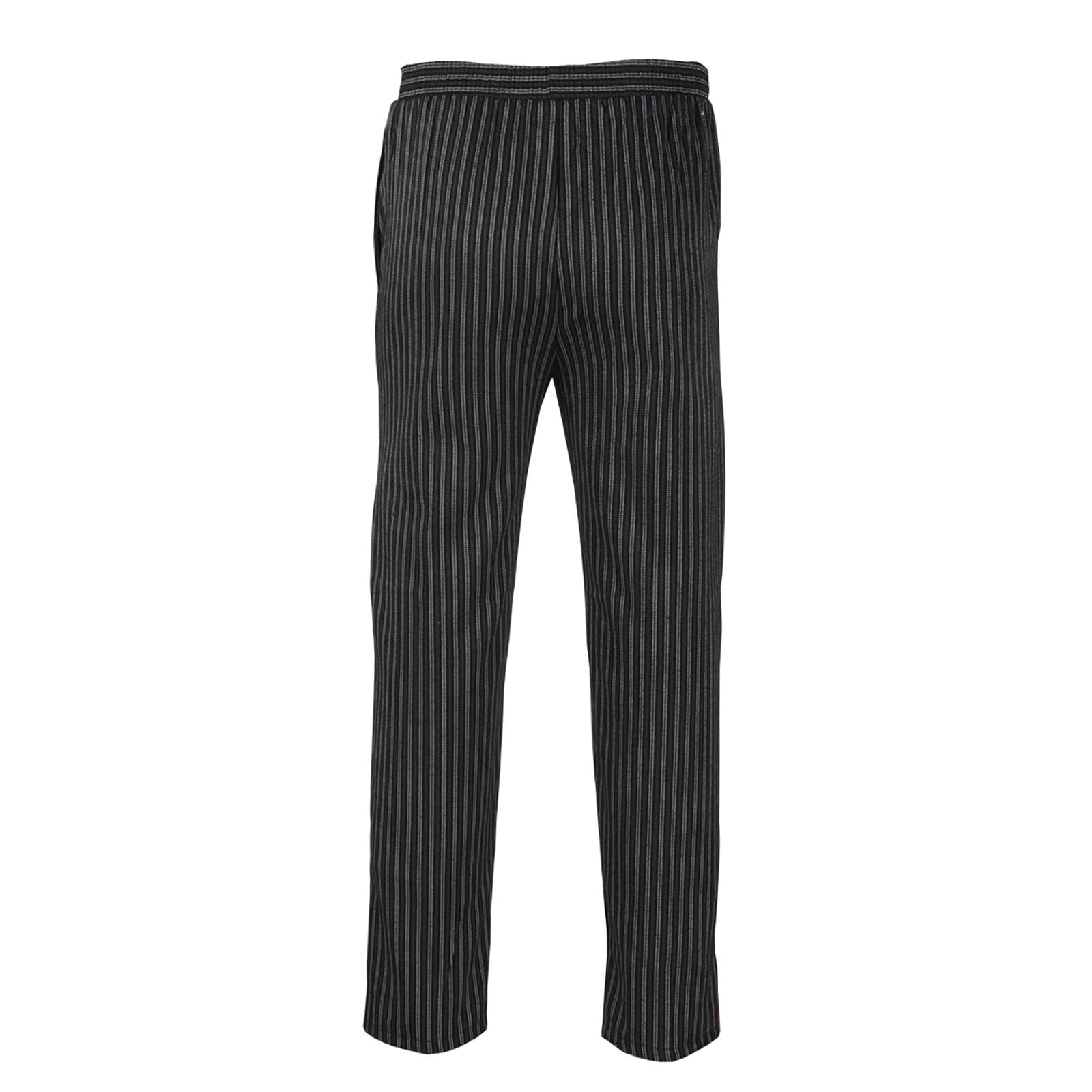 Pantalones de chef para hombre, pantalones de chef cargo, cintura elástica, pantalones de trabajo a rayas, pantalones de panadero, cómodos, corte recto, pantalones de cocinero, cintura