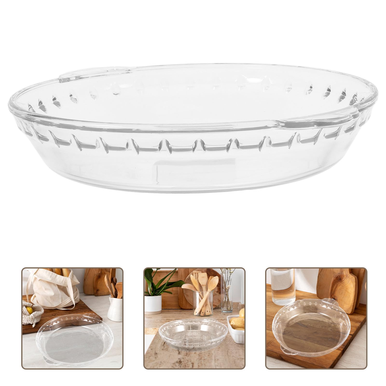 2 Stück Runde Glas Kuchenformen mit Griffen für Backofen | 23 Cm und 25cm Durchmesser, Ofen und Mikrowellengeeignet, zum Backen und Servieren