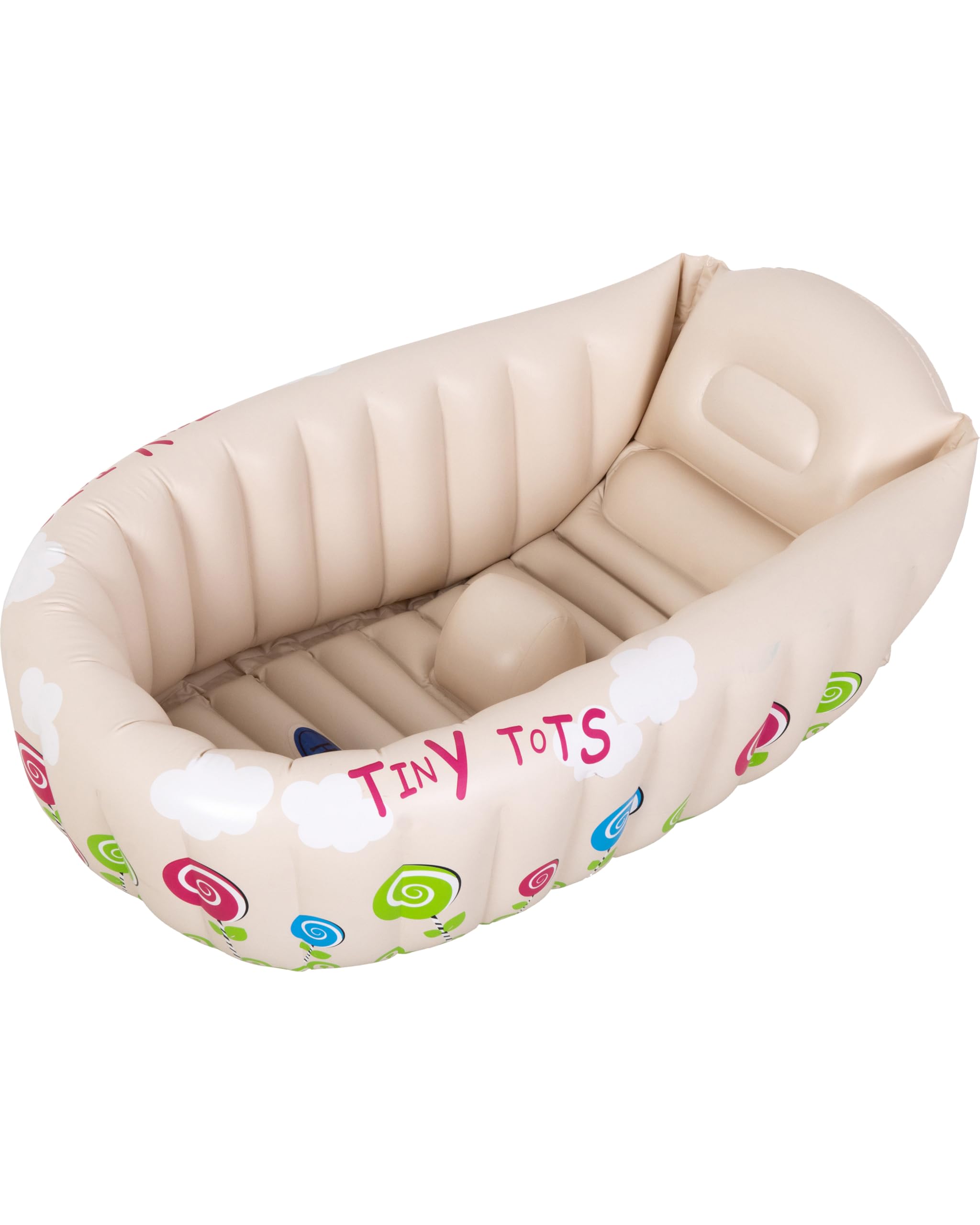 SunClub Baby Badewanne aufblasbar Planschbecken 91x61x29 cm Pool für Kinder mit Warnanzeige Thermometer faltbar für die Dusche oder unterwegs
