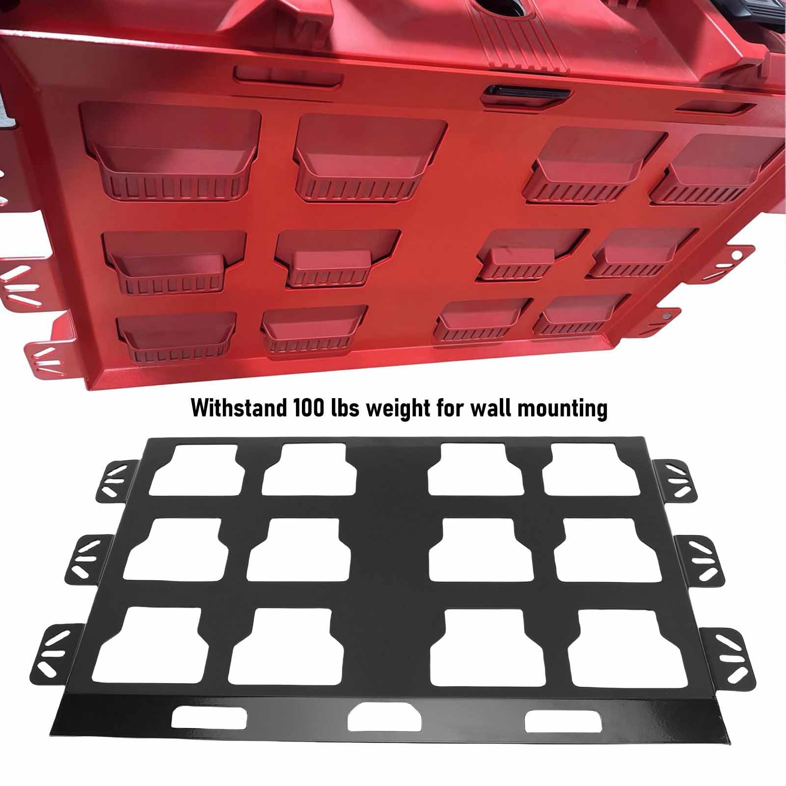 Piastra di montaggio per deposito attrezzi Base in metallo resistente Sostituzione per cassette degli attrezzi per imballaggio Montaggio sicuro per pianale di camion Cabina (Nera)