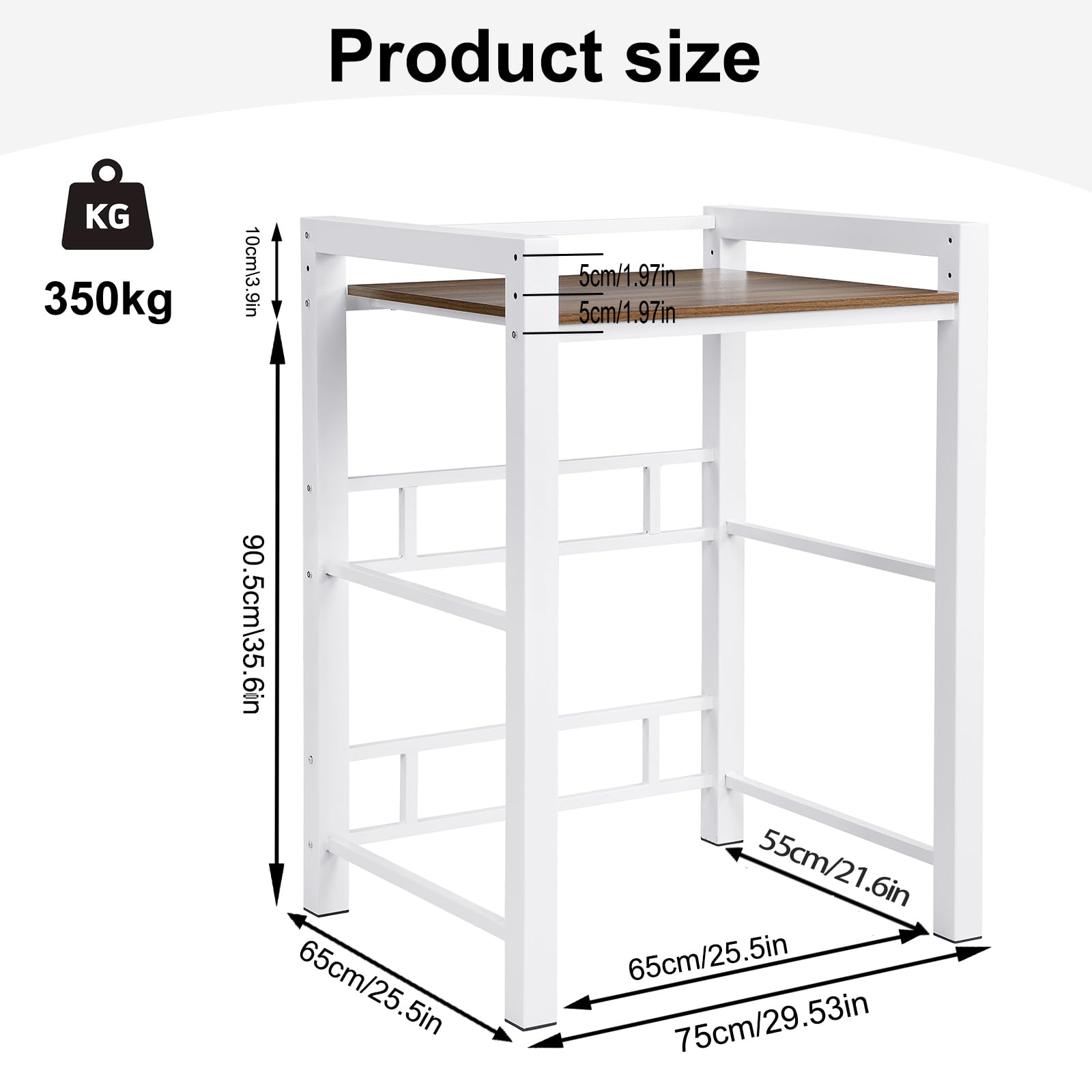 Soportes Para Lavadoras-Secadoras, Mueble Lavadora, Mueble Para Lavadora y Secadora Ajustable en Altura de 3 Niveles, Soporte de Carga 350 Kg, Para BañO, Cocina, BalcóN, Lavandería. (Blanco)
