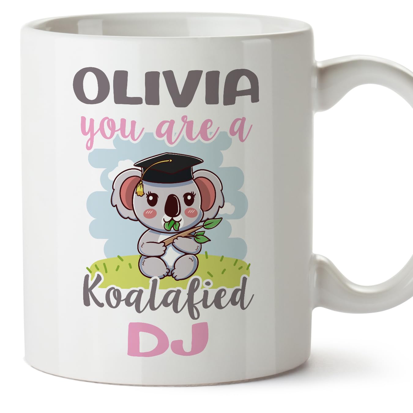 MUGFFINS Personalised Mug for DJ Woman - in English - Custom Koalafied - Funny Custom Gift for Colleagues - Ceramic 11oz Mug — image 1
