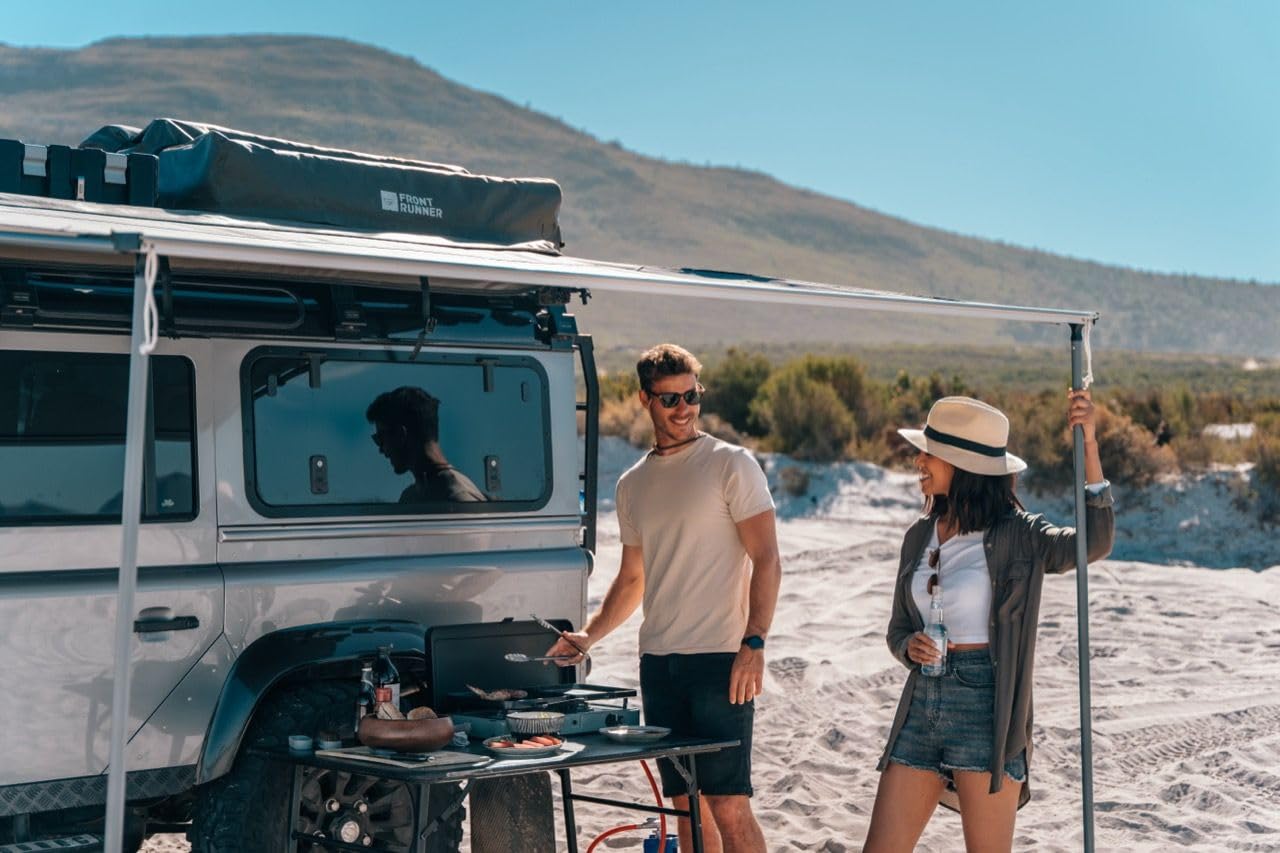CADAC 2-Cook 3 Fornello da Campeggio Portatile - 30 mBar - Grill da Tavolo a 2 Fuochi con Accensione Piezoelettrica, Termocoppia di Sicurezza, Paravento e Borsa da Trasporto per Cucina all’Aperto