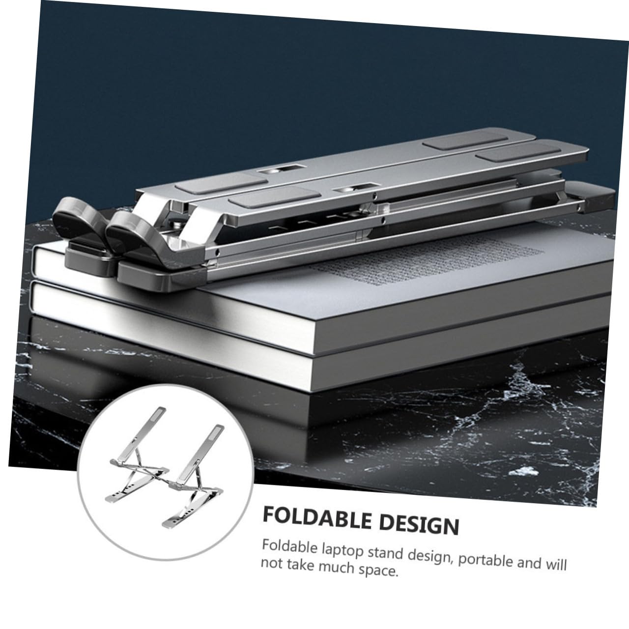 Operitacx Soporte para Portátil De Aleación De Aluminio Elevador Ergonómico Multifuncional para Oficina y Viajes Color Plateado