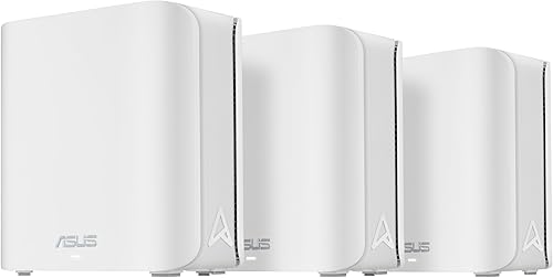ASUS ZenWiFi BD4 (paquete de 3) de malla WiFi 7 de doble banda, 3600 Mbps, 6500 pies cuadrados, puertos duales de 2.5G, controles de seguridad y