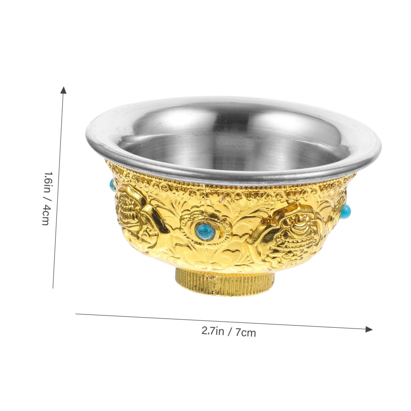 Bol D'Offrande Bouddhiste En Cuivre - 11,3x11,3x2,3 Cm - Pour Eau Bénite, Rituels, Décoration Autel