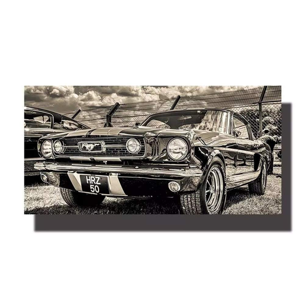 Toile Ford Mustang 1965 sans cadre, cadeau idéal pour passionné auto