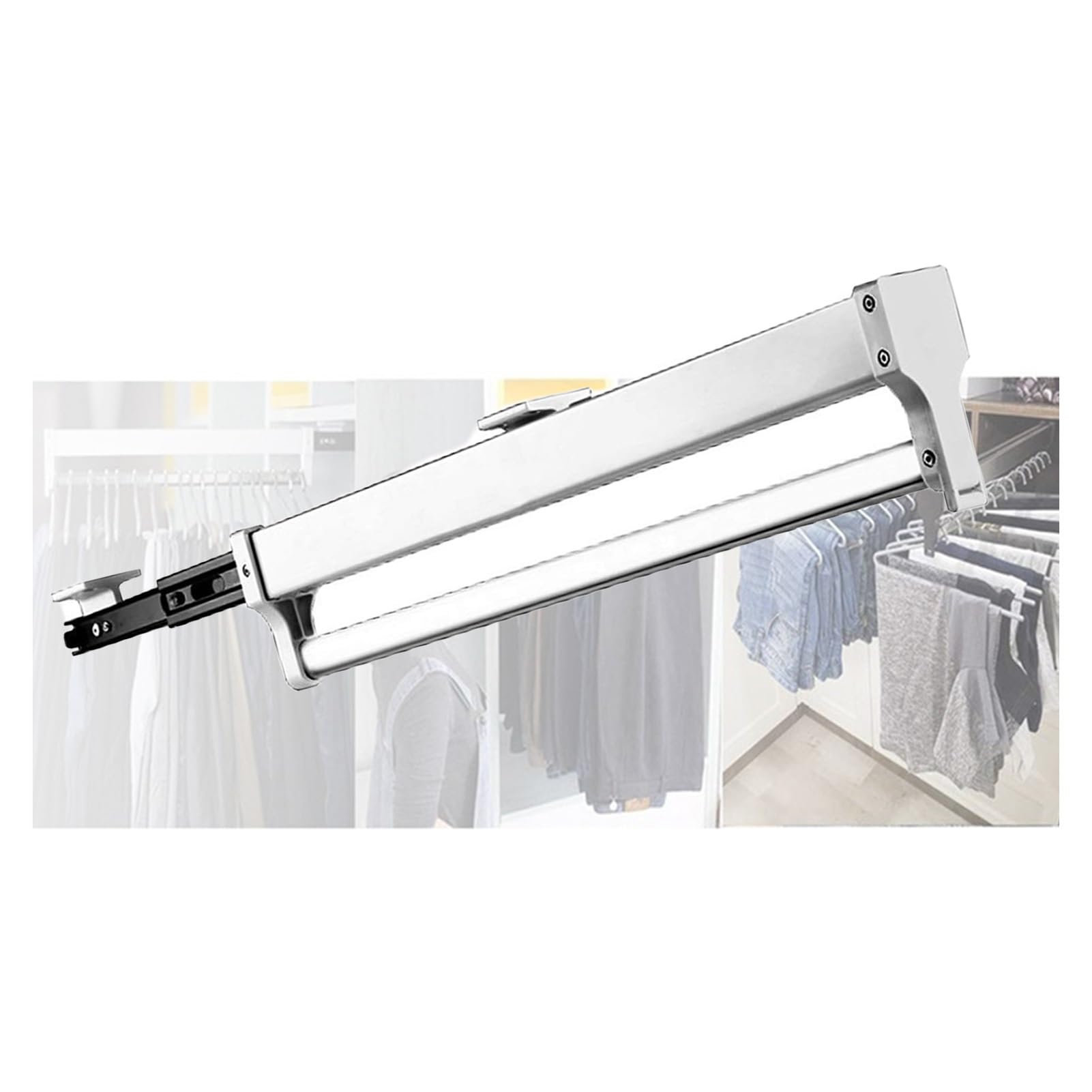JYBNBBE Retractable PullOut Pants Rack Telescopic Trousers Organizer SpaceSaving Closet Rack Holds 44lbsIdeal for Bedroom & Wardrobe,White-450mm/17.7inch