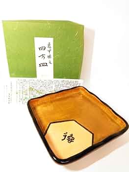 Amazon.co.jp: 吉向松月窯 亀甲徳文 菓子器 茶道 茶道具 四方皿