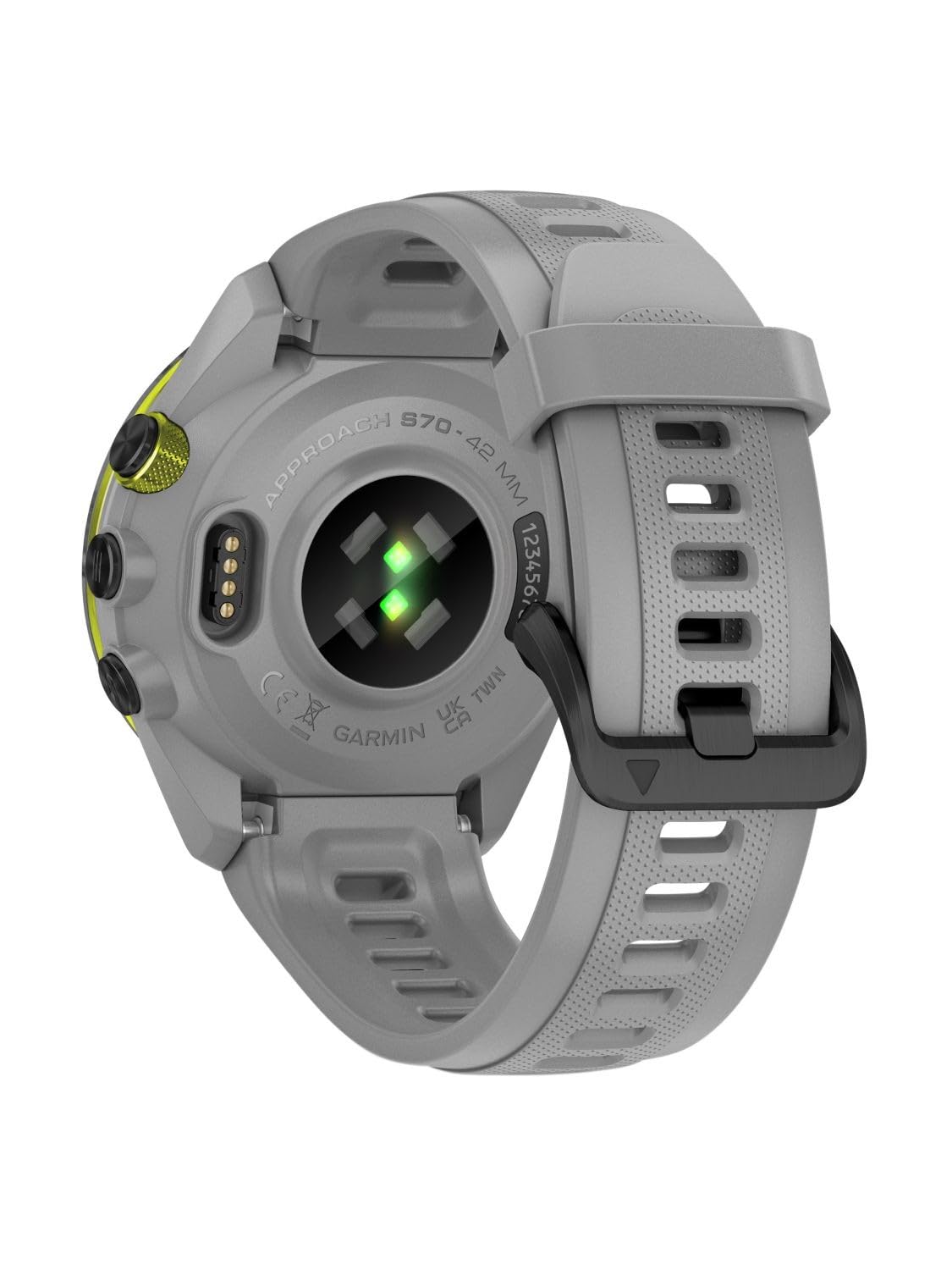 Garmin Approach S70-42 MM Lunette en céramique Noire avec Bande en Silicone Gris poudré