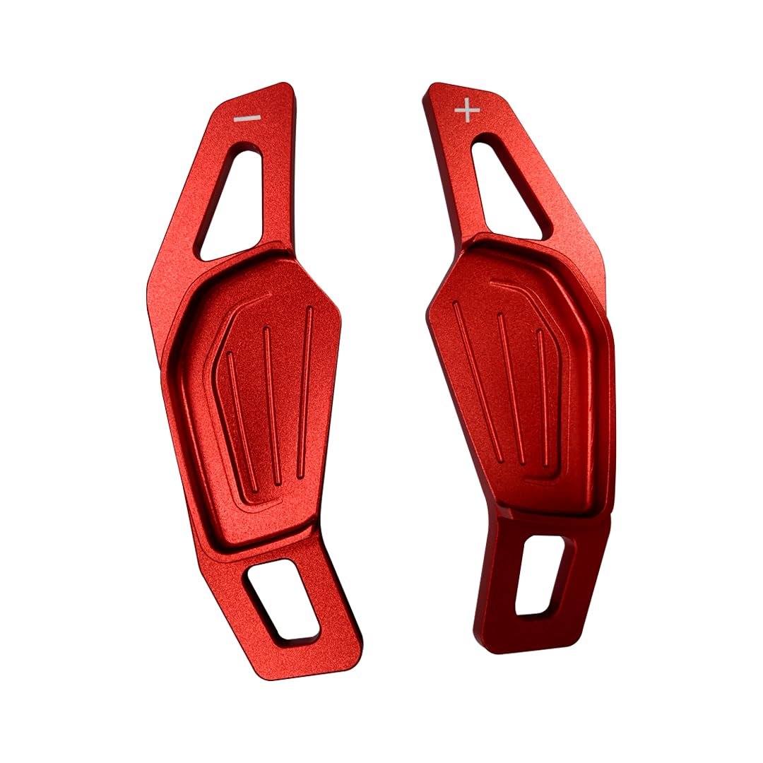 Steering Wheel Paddle Shifters Extension for Slavia/Kushaq/Kodiaq/Octavia/Superb, Red, CNC Aluminium Alloy | Paddle Shift Extender | Set of 2 pcs, Self-Adhesive Mount-image-42