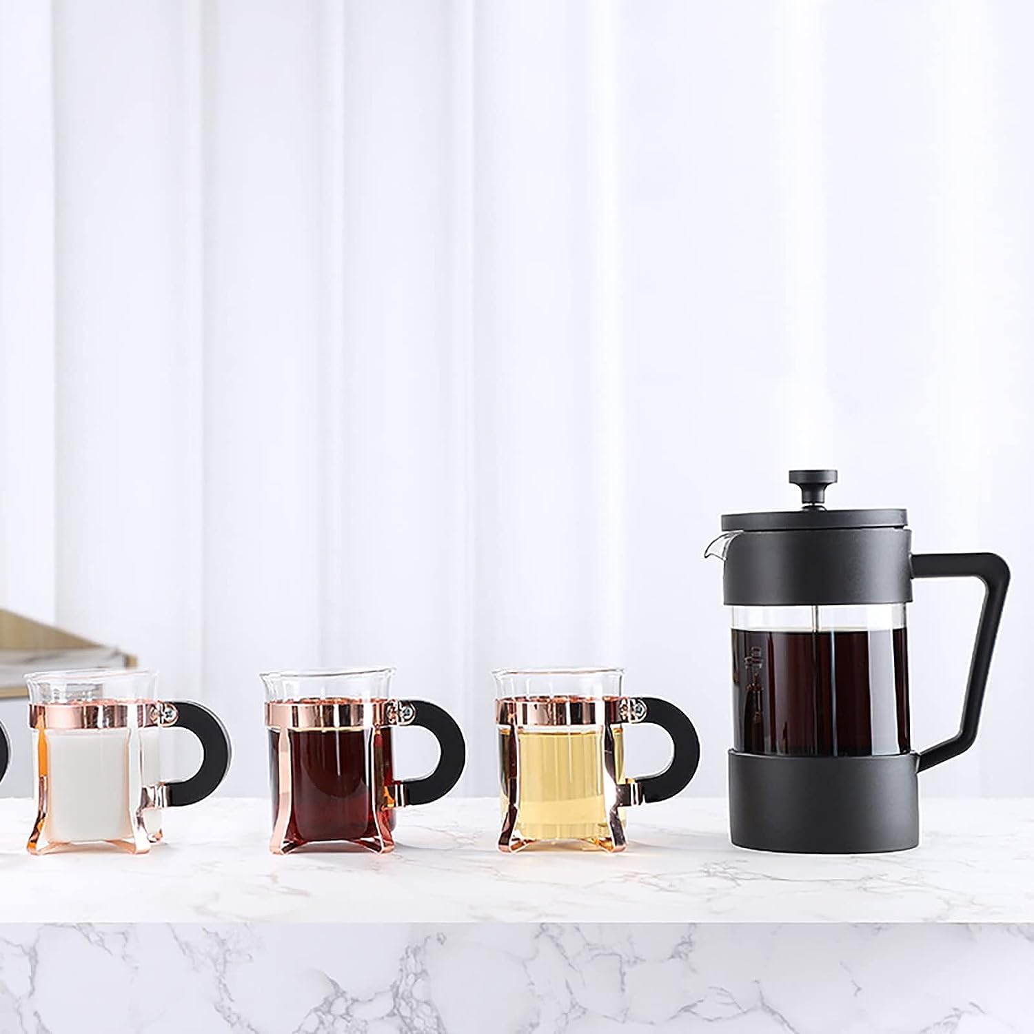 Cafetera de prensa, prensa de café, caffettiere, cafetera, cafetera de prensa francesa, cafetera de prensa francesa americana, cafetera de vidrio de borosilicato alto, cafetera casera hecha a mano (co
