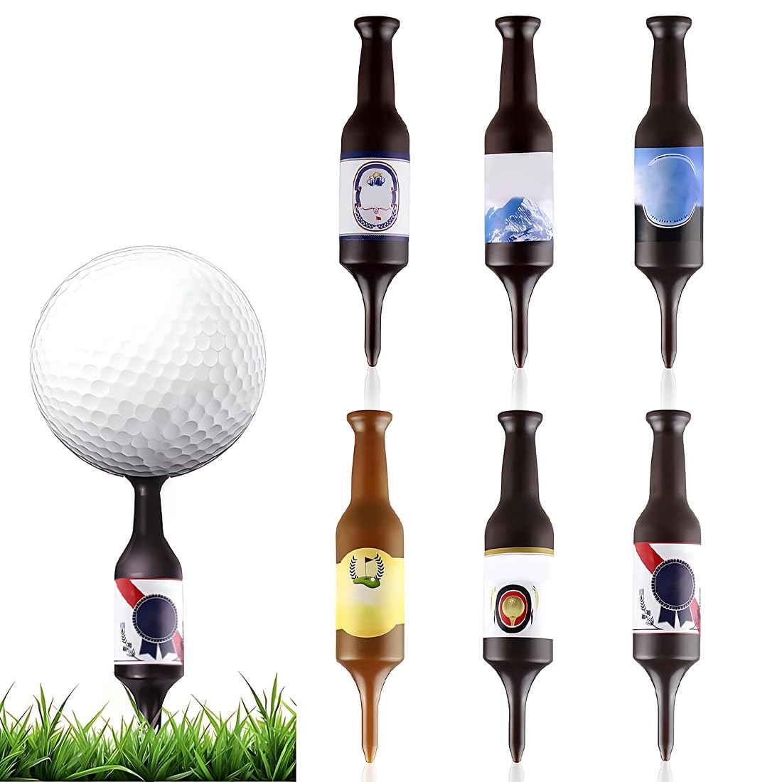 6 pcs de tees de golf de plástico para práctica,tees de golf de plástico pequeños de 100 mm de largo,tees de golf que reducen la fricción lateral, giro duradero y estable para golfistas reutilizables
