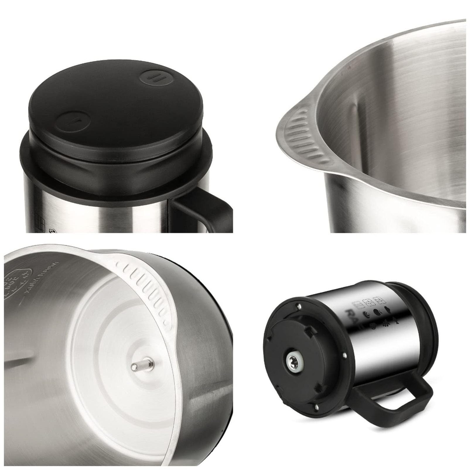 Mini tritatutto elettrico, frullatore per alimenti per bambini con ciotola in acciaio inossidabile da 5 l, 1000 W, controllo a 2 velocità e 6 lame a due livelli per una cottura efficiente