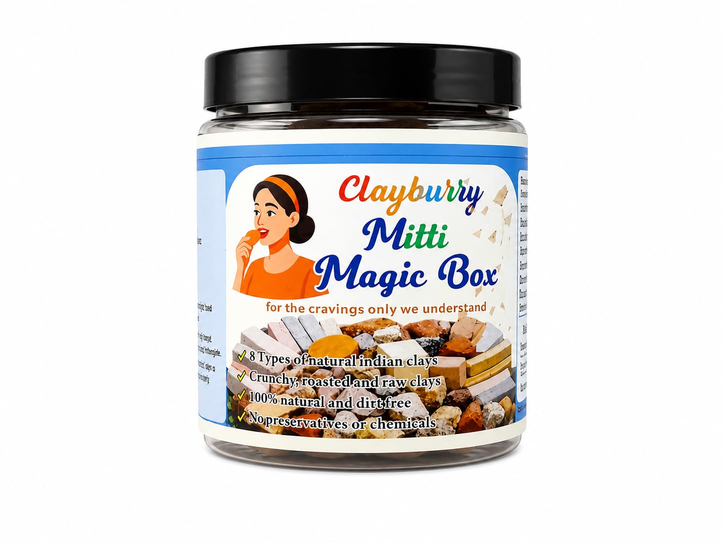 Clayburry Mitti Magic Box | 8 Types of Natural Indian Edible Clays | Roasted & Raw Multani Mitti, Punjabi Mitti & Soft Clay Mix (250gm (Pack of 1))-image-33