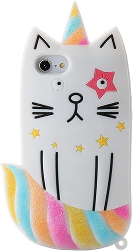 Miniatura 7 de Funda de flores 3D para iPhone 11 de 6.1 pulgadas, lindo personaje de moda kawaii colorido floral para niñas y mujeres, funda de silicona suave a