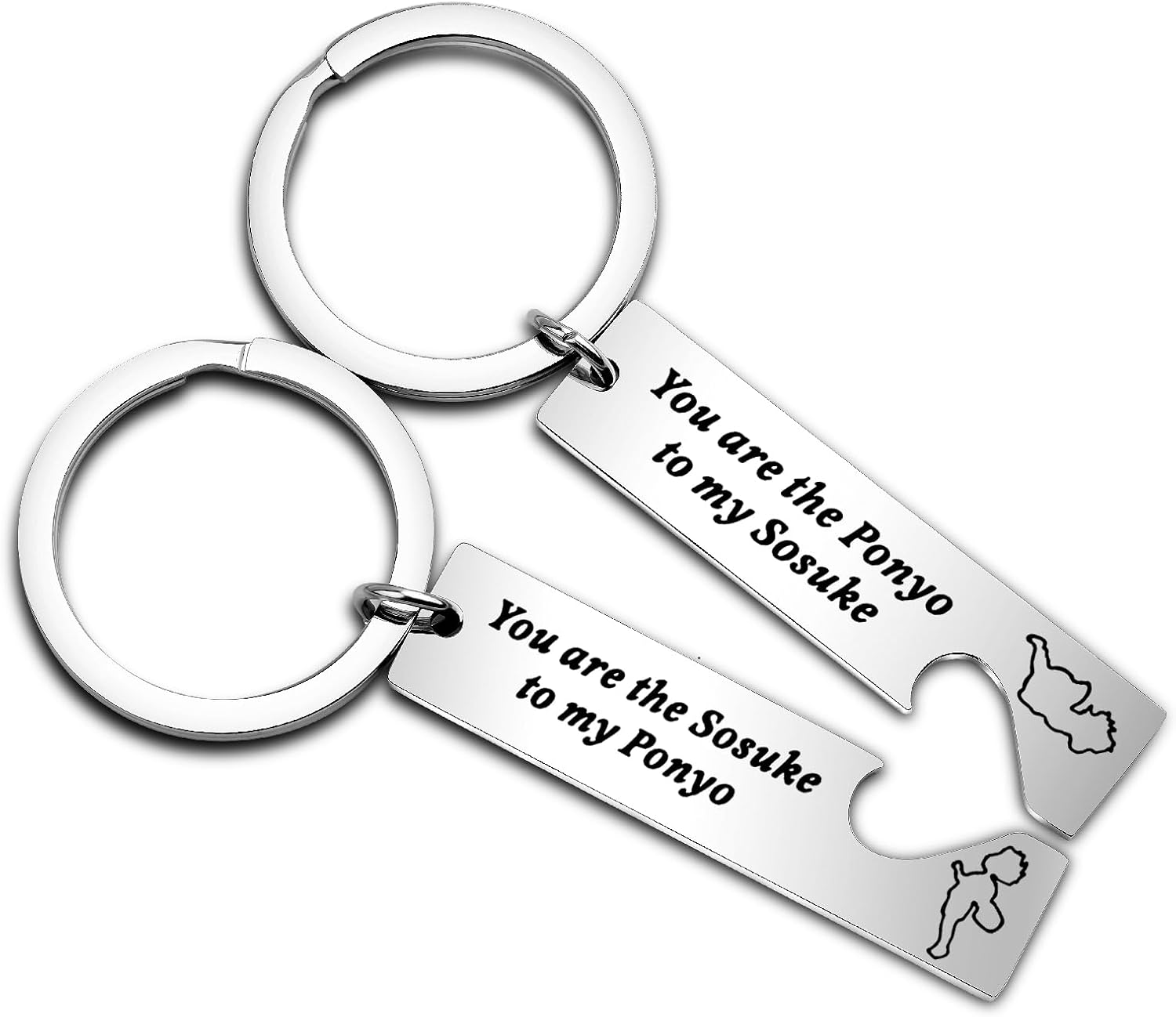 FEELMEM Anime Ponyo and Sosuke Gift You are the Ponyo to my Sosuke Keychain Set For Animal Fans