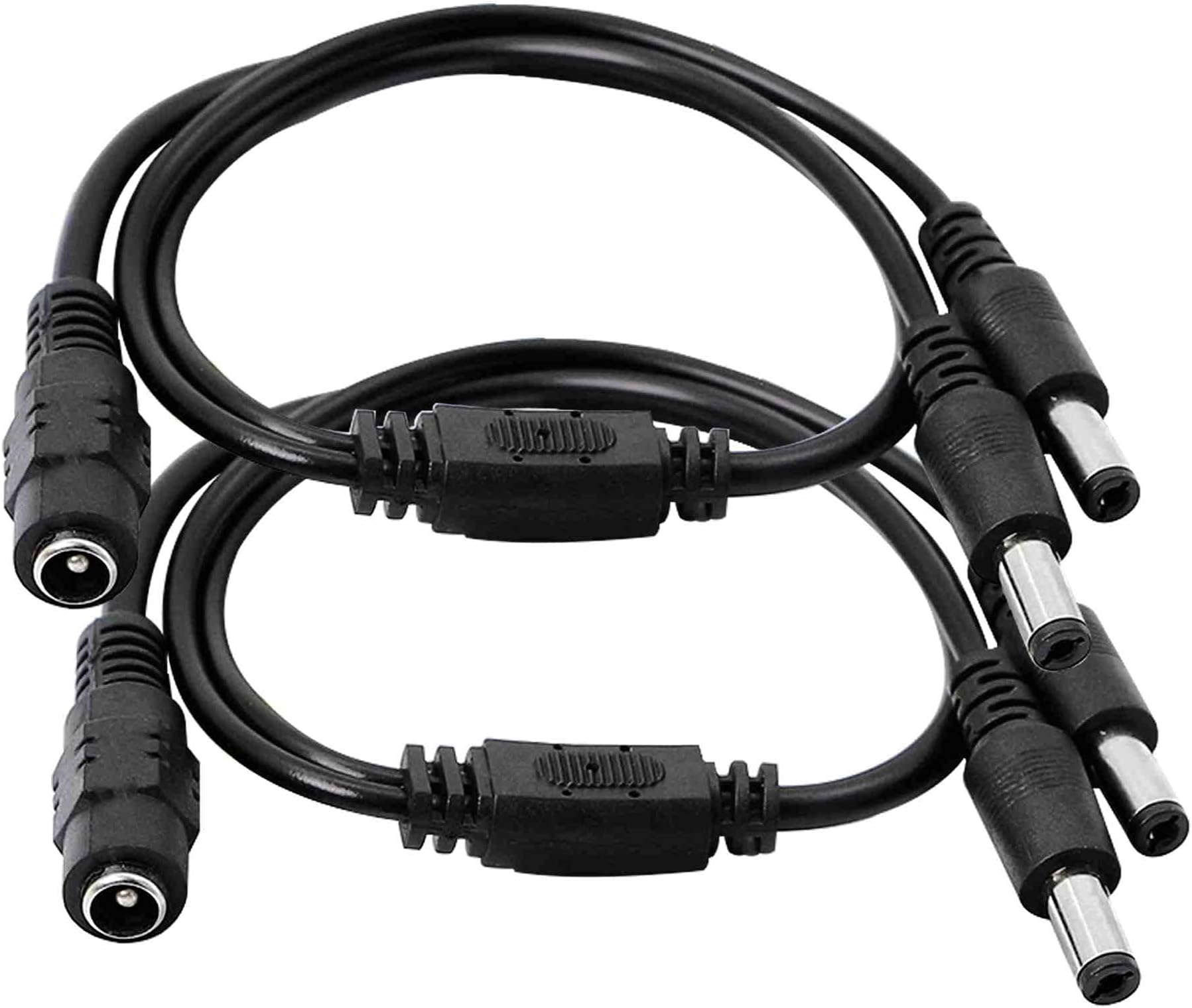 – GINTOOYUN 2PCS 5.5x2.1mm 1 Female to 2 Male Splitter 2 Way DC Power Cable,for CCTV Surveillance Cameras, Surveillance Routers, DVR,and More